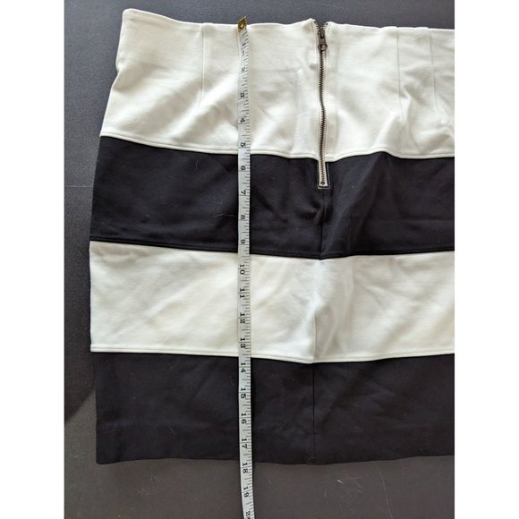 Loft Womens Black and White Striped Mini Skirt Size Medium Neutral Career Office - Picture 8 of 8